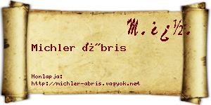 Michler Ábris névjegykártya